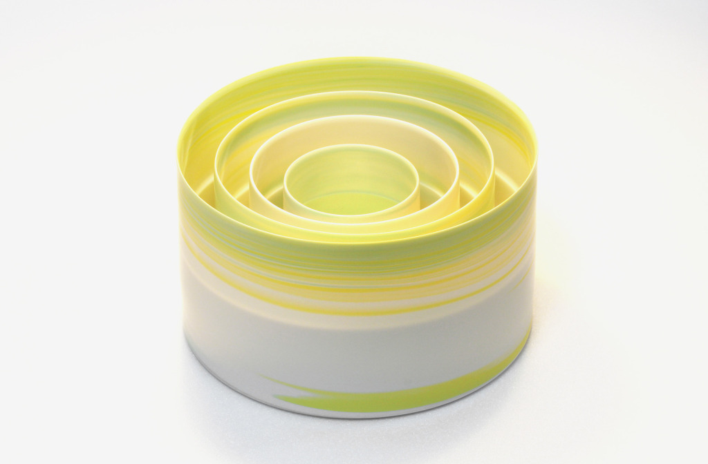 Schalen <em>Green Cylinder set</em>, 2014. Porzellan, Ton, 19, 5 × 9,7 cm.