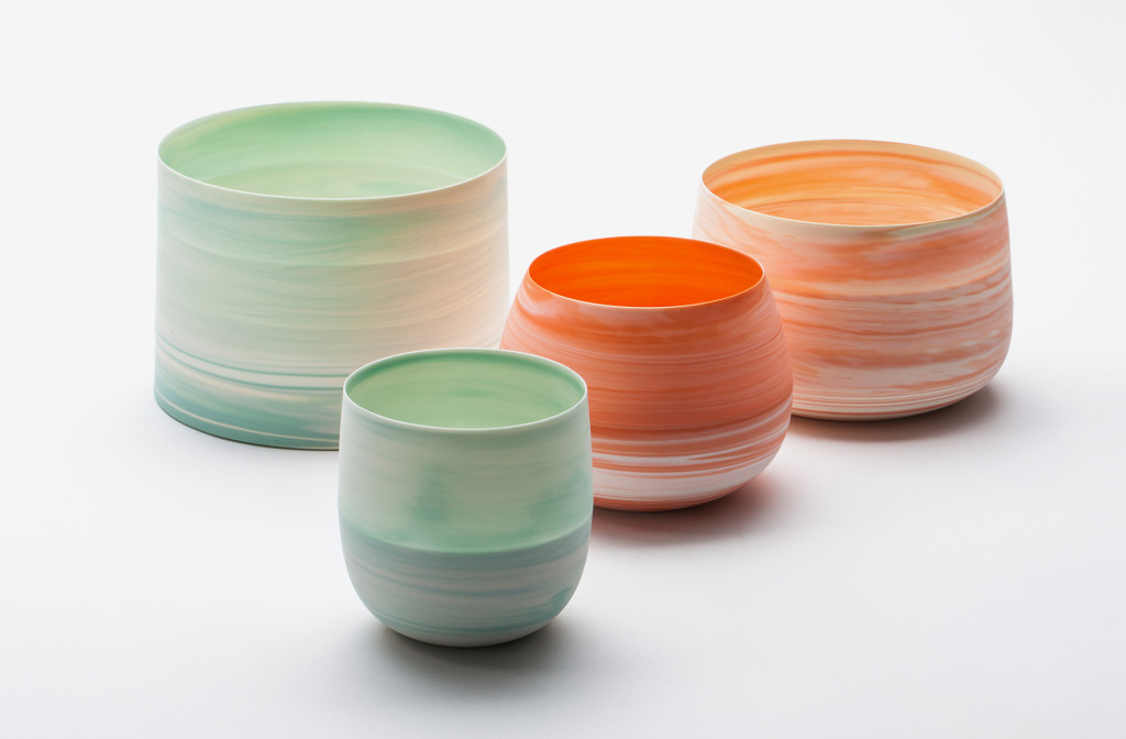 Schale <em>Shadowed Color Bowl series</em>, 2014. Porzellan, Ton.