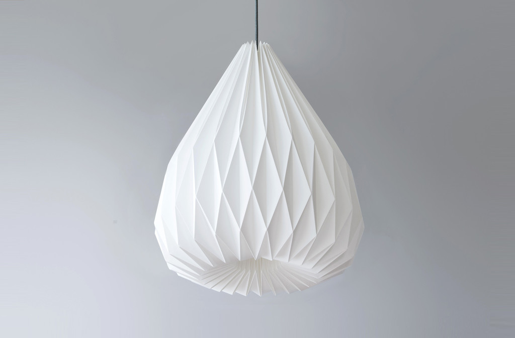 Origami-Lampenschirm <em>Snowdrop XL</em> (Schneetropfen). Papier