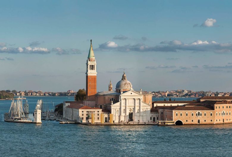 Die Insel San Giorgio Maggiore mit der Fondazione Giorgio Cini [Cini-Stiftung], Venedig, Italien. @ Fondazione Giorgio Cini