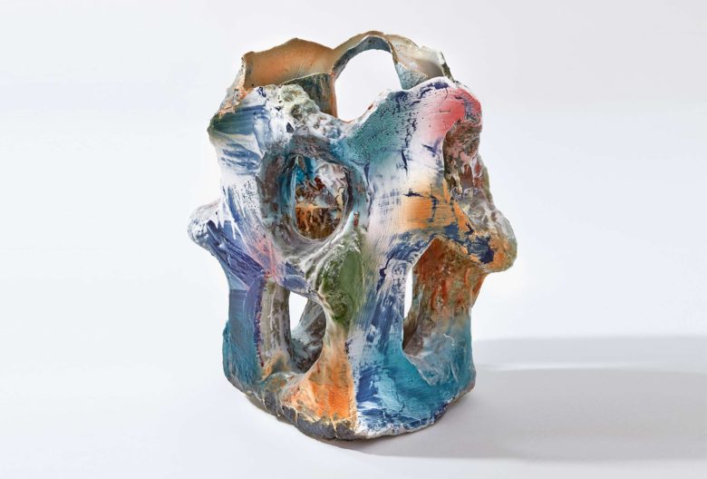 Johannes Nagel, 1. Preis Freie Keramik, <em>Coloured Construction</em>, 2018. 40x45x59 cm.