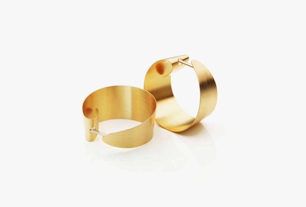 Ohrschmuck <em>Ovales Band</em>, Gelbgold 750.
